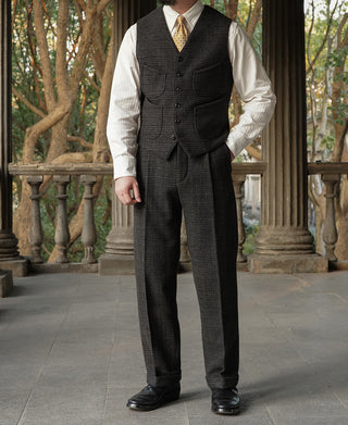 1930s Glen Plaid Tweed Suit Vest