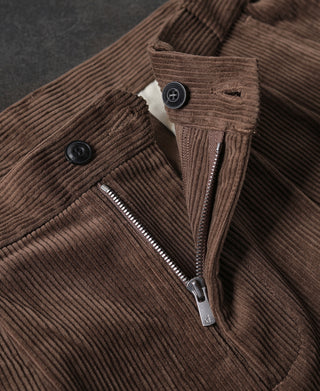 Straight-Leg Double-Pleated Cotton-Corduroy Trousers - Brown