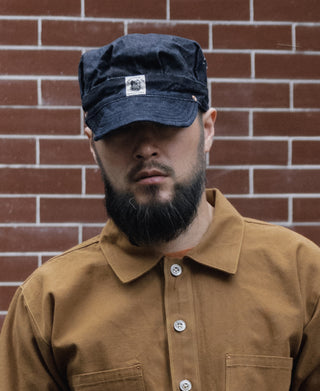 Indigo Denim Railroad Engineer Cap