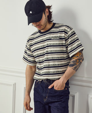 Striped Terry Comfort Dual-Pocket T-Shirt