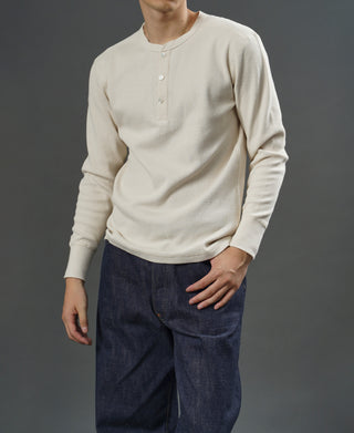 Raschel Knit Thermal Henley Shirt