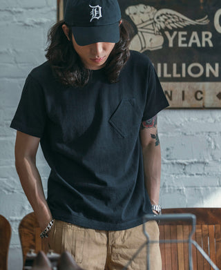 1930s Slanted Pocket Tubular T-Shirt - Navy