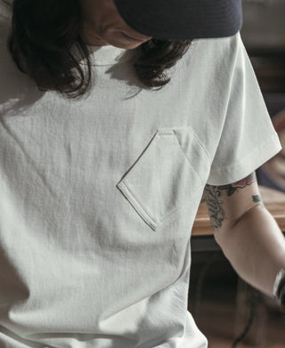 1930s Slanted Pocket Tubular T-Shirt - White