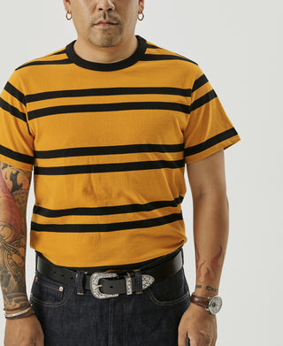 9.8 oz IVY Style Striped T-Shirt - Yellow/Black