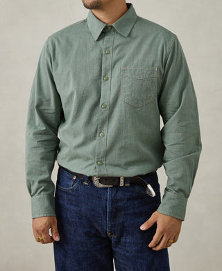 1930s Jaspé Workshirt - Sage