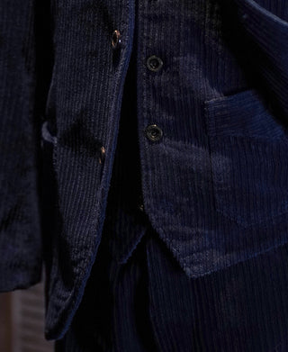 1920s French Indigo Corduroy Suit Jacket