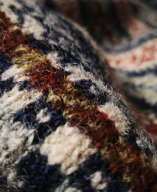 Shetland Wool Fair Isle Sweater Vest - Navy