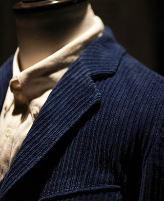 1920s French Indigo Corduroy Suit Jacket