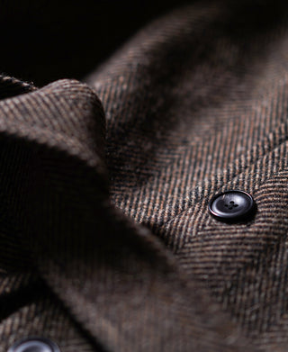 1920s Brown Herringbone Tweed Balmacaan Coat