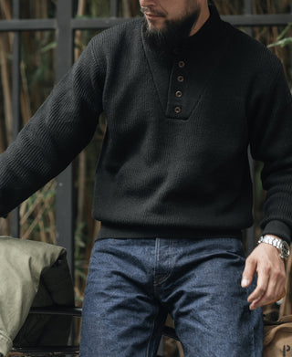 US Army High Neck Wool Sweater - Black