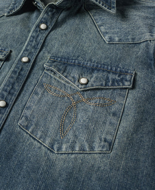 1950s Slub Denim Western Shirt