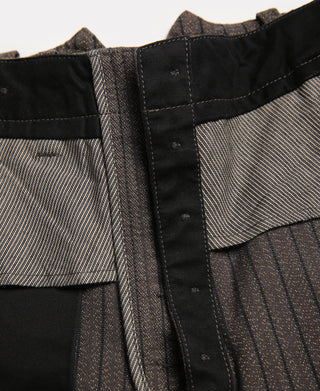 French Salt & Pepper Striped Chambray Work Trousers