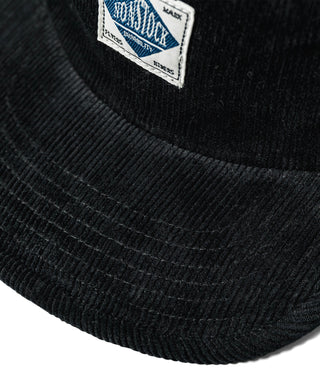 12.5 oz Corduroy 5 Panel Cap - Black