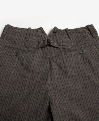 French Salt & Pepper Striped Chambray Work Trousers