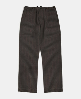 French Salt & Pepper Striped Chambray Work Trousers