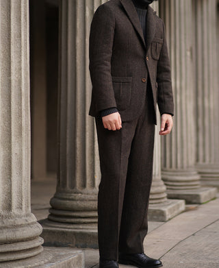 1930s Chocolate Brown Tweed Safari Jacket