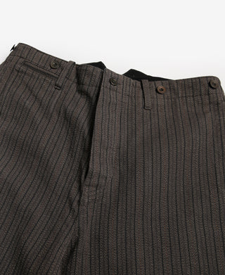 French Salt & Pepper Striped Chambray Work Trousers