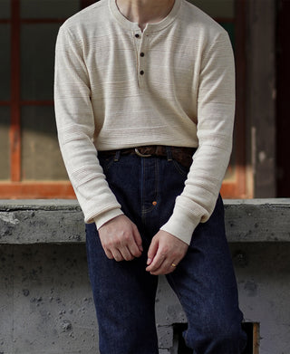 Jacquard Knitted Henley Shirt