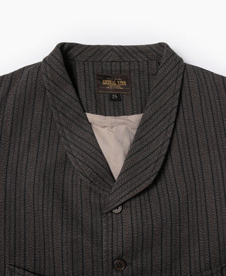 1920s French Salt & Pepper Striped Chambray Vest