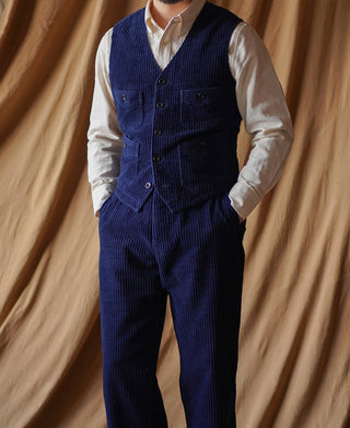 1920s Indigo Corduroy Work Vest