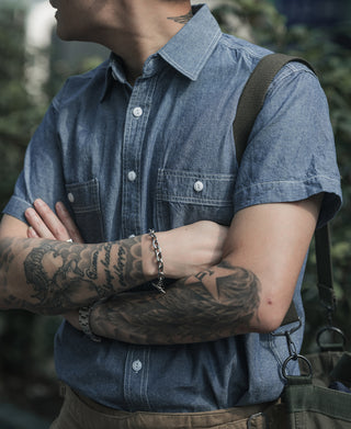 Chambray Short Sleeve Work Shirt