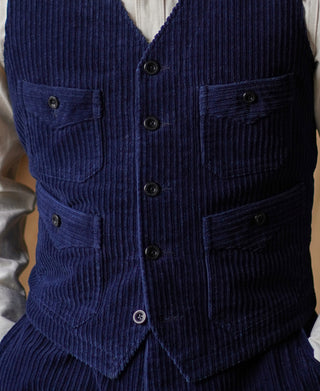 1920s Indigo Corduroy Work Vest