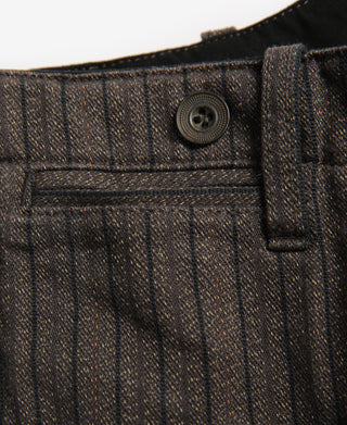 French Salt & Pepper Striped Chambray Work Trousers