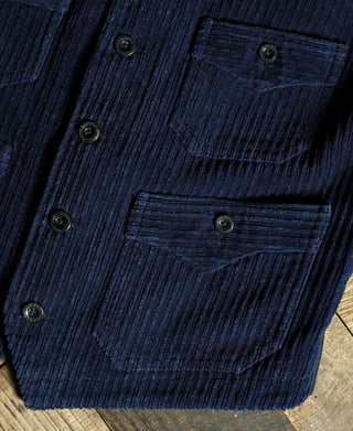 1920s Indigo Corduroy Work Vest