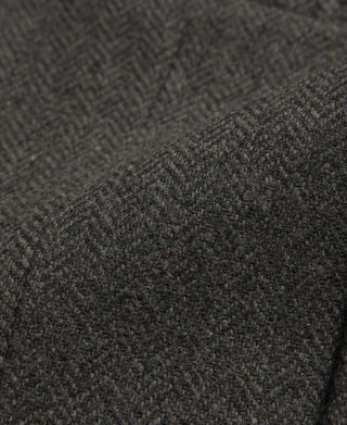 Grayish-Green Herringbone Tweed Vest