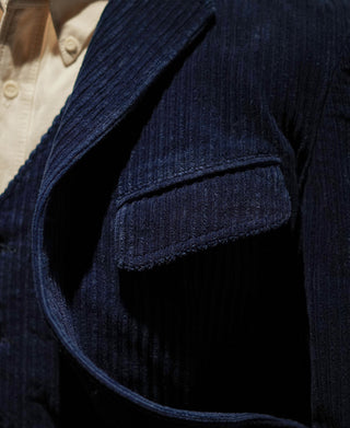 1920s French Indigo Corduroy Suit Jacket