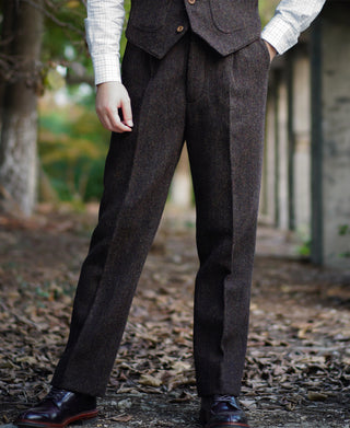 1920s Chocolate Brown Tweed Trousers